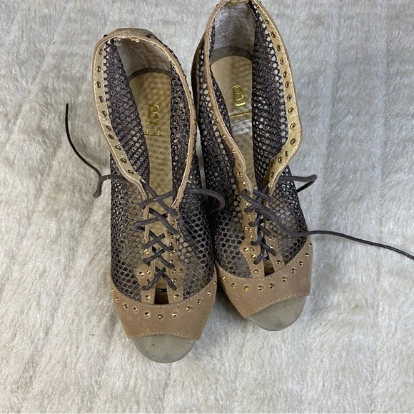 𝅺BAKERS Studded Fishnet Heels - Picture 3 of 7